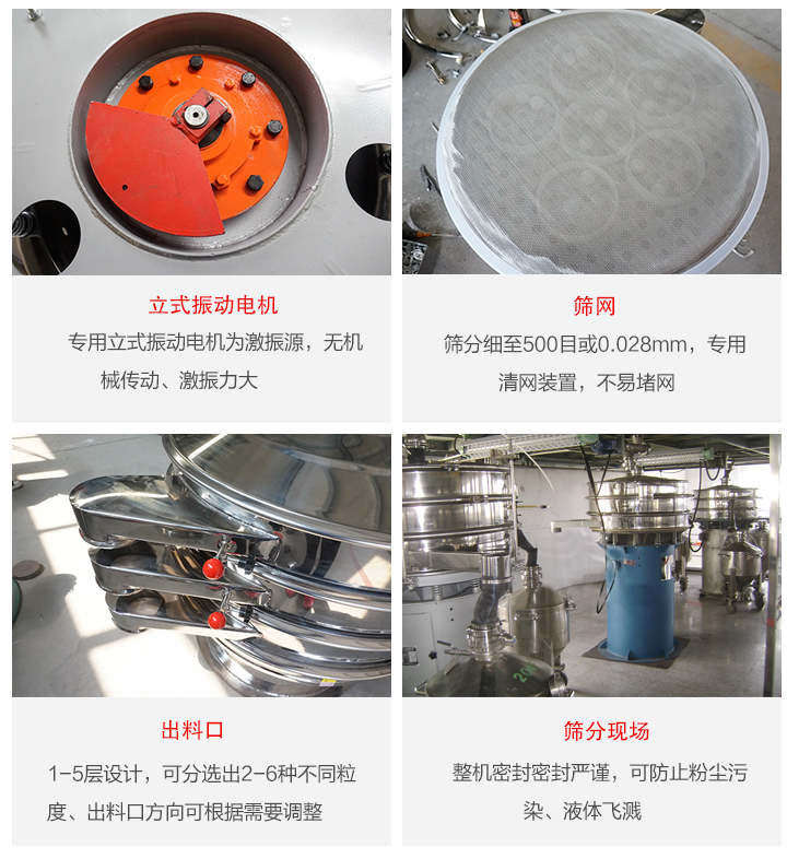 旋振篩定制化有：移動，加緣，閘門等多種形式選擇。子母設(shè)計透網(wǎng)率高，換網(wǎng)方便。