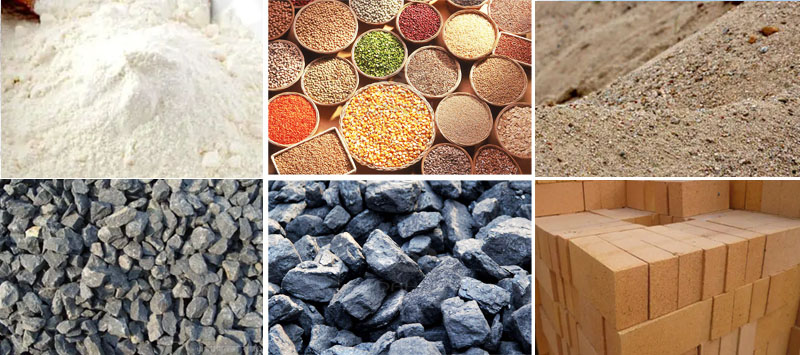 風冷式直線振動篩可篩分物料有：耐火材料，糧食，沙土，石子等。