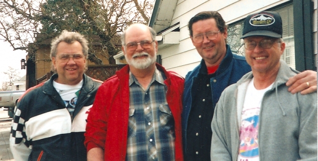 Gil Roberts, Mickey Martin, Bill Wiley, and Bob Shockley - taken at  Bob Shockleys house in Ritzville, Wa.